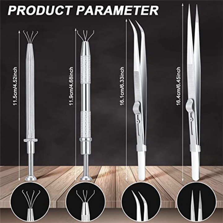 Multipurpose%20Tweezers%20Jewelry%20Tool%20Gem%20Holder%20Diamond%20Jewelry%20Tweezers%20Set%20of%204%20Extra%20Fine%20Tweezer%20-%20Image%206
