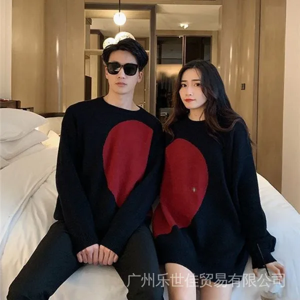 2024%20Autumn%20New%20Love%20Couple%20Wear%20Christmas%20Red%20Sweater%20Women's%20round%20Neck%20Soft%20and%20Glutinous%20Long%20Sleeve%20Sweater%20Top%20-%20Image%205
