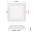 18w Two Color LED Blue Panel Light for Sunk (Ceiling) (3 steps) (18+6) W. 