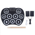 Roll Up Electronic Drum Set 9 Pads Electric Tabletop Drum Kit Pad Portable. 