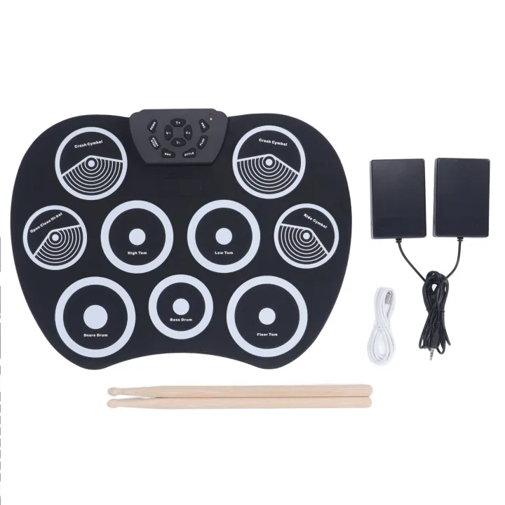 Roll%20Up%20Electronic%20Drum%20Set%209%20Pads%20Electric%20Tabletop%20Drum%20Kit%20Pad%20Portable%20-%20Image%203