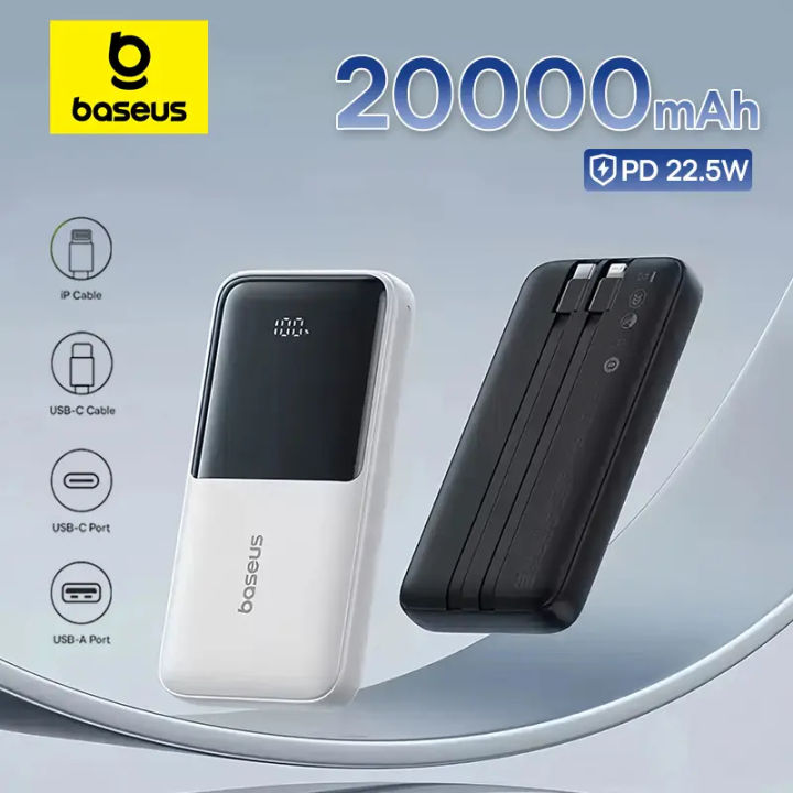 Baseus Lipow Dual-Cable Power Bank with Digital Display 20000mAh 22.5W