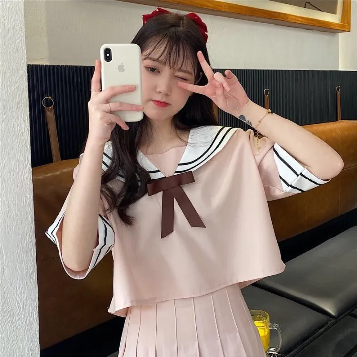 %5B%20Two-Piece%20Suit%20%5D%20Summer%20jk%20Uniform%20Female%20Student%20Pleated%20Skirt%20College%20Style%20School%20Uniform%20Japanese%20Short%20Sailor%20Suit%20-%20Image%204