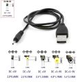 USB Connector DC 5V Charger Power Cable Adapter Cord A Male 2.0-5.5mm to 0.6-2.5MM. 
