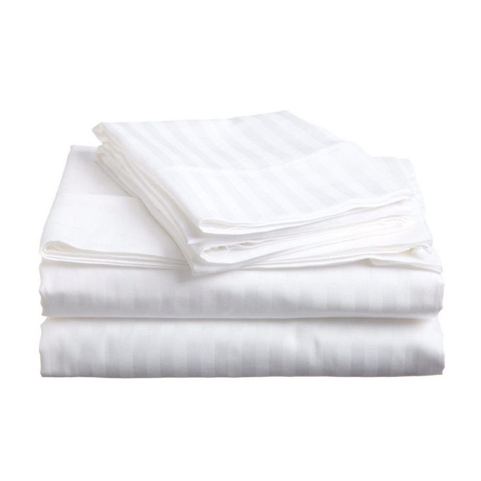 Hotel Grade Egyptian Cotton Stripe Bed Sheets With Two Pillow Covers