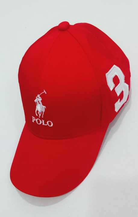 Quality Polo Logo Red Stylish Baseball Cap for Men