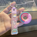 Fashion Kawaii New Food Donut PVC Keychain For Women Men Cute Backpack Pendant Accessories Aesthetic Couples Gift Car Key Ring. 