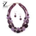 Zentora Women Necklace Delicate Female Necklace Dangle Earrings Set. 