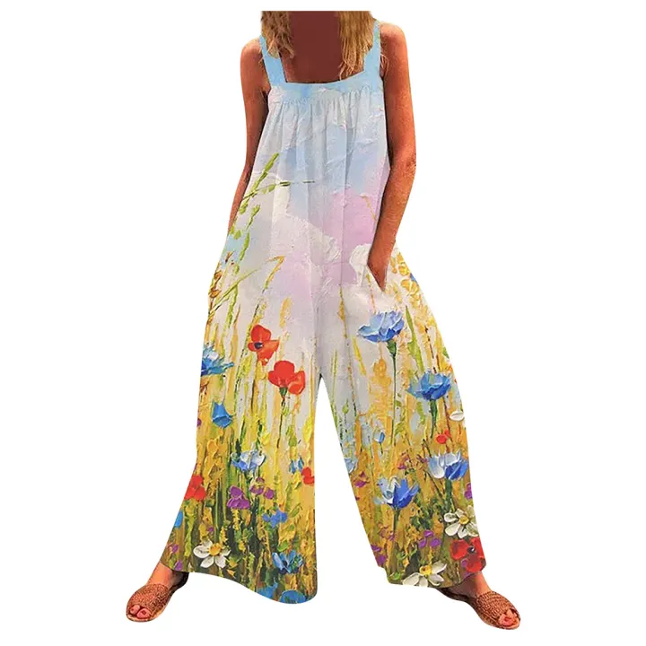 Yfashion%20Women%20Cotton%20Jumpsuit%20Fashion%20Printing%20Boat%20Collar%20Sleeveless%20Strap%20Rompers%20Loose%20Wide-leg%20Jumpsuits%20color%20-%20Image%207