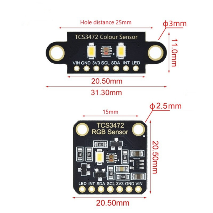 TCS34725%20Color%20Sensor%20TCS3472%20RGB%20Sensor%20Recognition%20Module%20RGB%20Development%20Board%20IIC%20for%20STM32,Double%20Hole%20Easy%20Install%20-%20Image%204