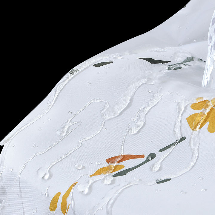 Shower Curtain Holes Design Floral Printing Bathroom Drape | Daraz.lk