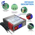 STC-3008 Dual Digital Temperature Controller Two Relay Output Thermostat with Sensor DC12V 24V AC110-220V Home Fridge Cool Heat. 