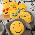 SF 30CM Soft Emoji Yellow Round Cushion Emoticon Stuffed Plush Toy Pillow #253935. 