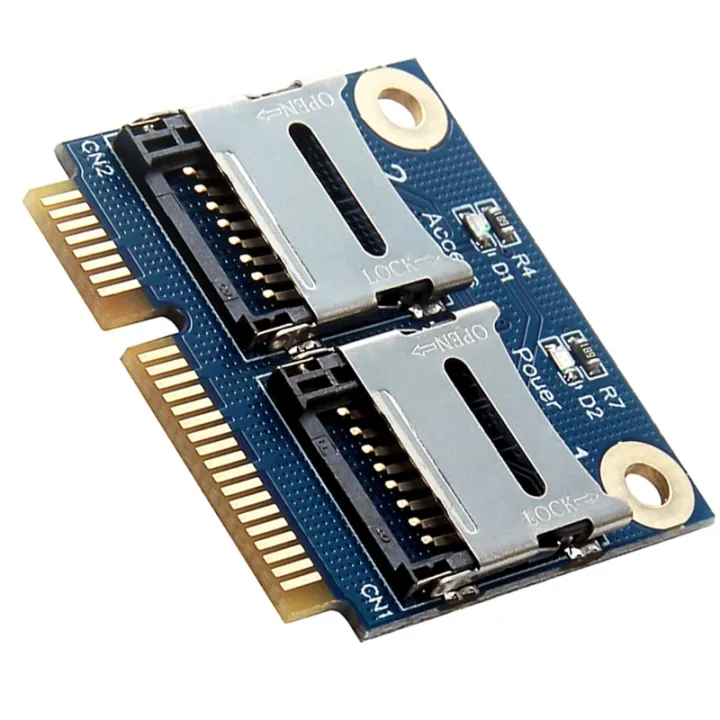 Mini PCIe Memory to Mini Pci-E Adapter 2xSSD/HDD Slot, Dual Micro-SD ...