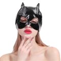 【hot】 Patent Leather PU Bat Mask Adult Batman Headgear Cosplay Sexy Half Face Black Cat Mask Prop Costume Headdress Headwear. 