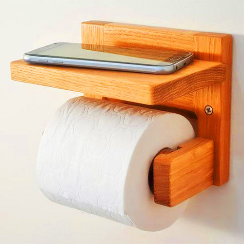 Wooden Paper Roll Holder / Wall Mount Paper Towel Holder / Waterproof Paper Roll Holder / Toilet Paper Roll Holder