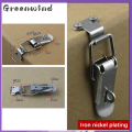 【FOOT SOFA】1x Stainless Steel Spring Loaded Draw Toggle Latch Clamp Clip Silver Hasp Latch Catch Clasp 90 Degrees Duck-mouth Buckle Hook Lock. 