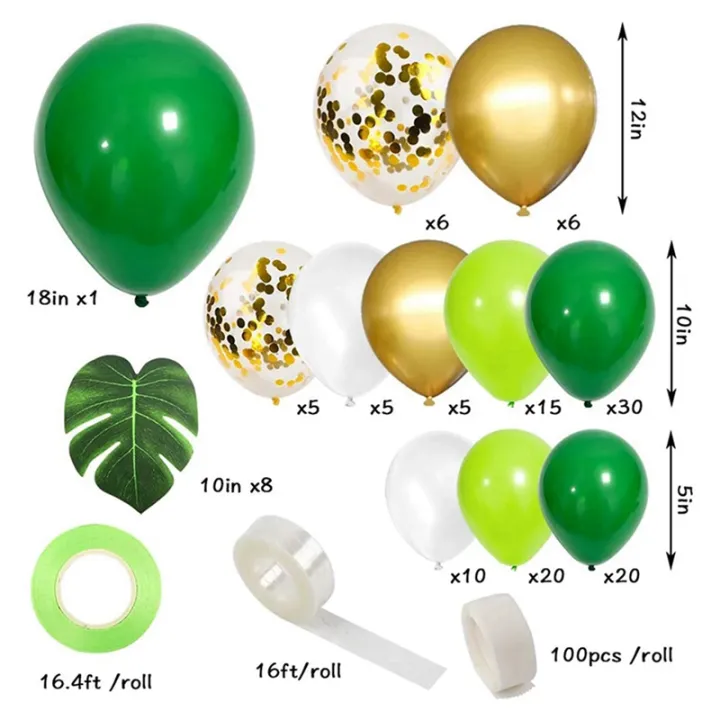 NXFDSIOZ%20268Pcs%20Jungle%20Party%20Balloon%20Arch%20Green%20Balloon%20Decoration,%20with%20Artificial%20Tropical%20Palm%20Leaves%20for%20Birthday%20Party%20-%20Image%206