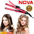 Nova 2 in 1 Hair Curler & Straightener Set Dry Straight Curl Beauty Tool For Women. 