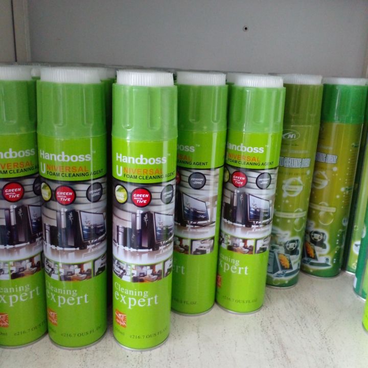 Handboss Universal Foam Cleaner With Brush Leather Fabric Cleaner Car Interior Dashboard Home Sofa Computer Laptop TV Water-free Cleaning Agent