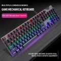 Gaming Mechanical Keyboard USB Wired Blue Red Switch 104keys Anti-Ghosting LED Backlit RGB For Gamer Laptop Computer. 