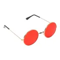 Shape Retro Golden-Red UV Protection Sunglasses Shades/Frame For Men & Women (Red Lens). 