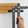 Aluminum Alloy Six-Sided Ruler Measuring Instrument Angle Tool Mechanism Slides Hole Drill Guide Tile Hole. 