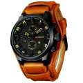 Curren Analog Movement Fashionable Leather Stripe Casual Party Gents Men Boys Elegent Watch. 