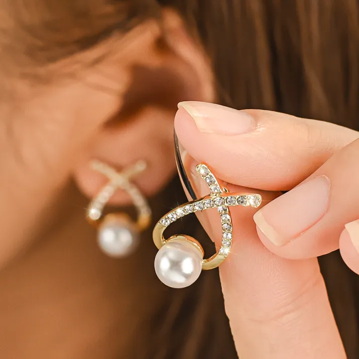 1Pair%20French%20Cross%20Pearl%20Earrings%20Gentle%20Temperament%20Delicate%20Ear%20Studs%20Girls%20Fashion%20Party%20Jewelry%20-%20Image%206