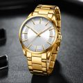 Stainless Steel Luxury Men Watch Quartz Analog Business Chain Casual Wrist Dial Watches For Boys Gents Black White Silver Gold 191256618 Time_Zone LK. 