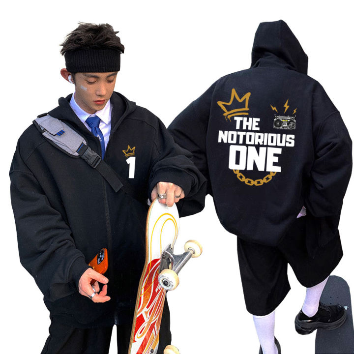 The Notorious Big Zipper Hoodie Hip Hop Rapper Biggie Smalls The Notorious One Graphic Zip Up Jacket Men Fashion Vintage Hoodies