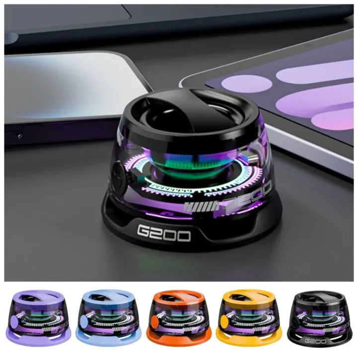 2-in-1 Mini Bluetooth Speaker with RGB Lighting Magnetic Phone Stand ...