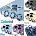 iPhone Camera Lens Ring Protector For iPhone 11 12 13 14 15 16 Pro Max Camera Lens Film Tempered Glass Scratch Resistant Premium 3D Metal Full Cover Protection Color Rings. 