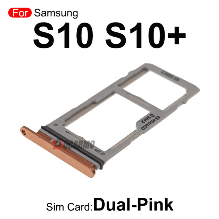 Black%20Blue%20Silver%20Single%20+%20Dual%20Sim%20Tray%20MicroSD%20SIM%20Card%20Slot%20For%20Samsung%20Galaxy%20S10%20Plus%20S10+%20S10E%20Replacement%20Part%20-%20Image%202