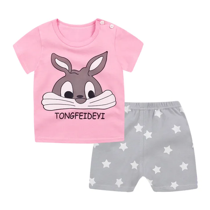 bellylady%202pcs/set%20Boys%20irls%20Soft%20Cotton%20Short%20Sleeves%20Shirt%20+%20Shorts%20Suit%20e%20Wear%20-%20Image%209