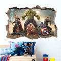 wall stickers Spiderman Avengers Wall Sticker Children Bedroom Wallpaper Boys Kids Room Poster 3d Self-adhesive Vinyl Decals Home Decor Mural. 