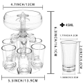 Party Drink Dispenser with 6 Shot Glasses Set - Acrylic Touchless. 