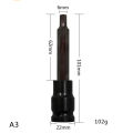 【TrendGlobe】5Pcs 1/2 inch Hexagon Socket Head Bit Ratchet Pneumatic Hex Socket Bits Tools S2 4mm 5mm 6mm 8mm 10mm. 