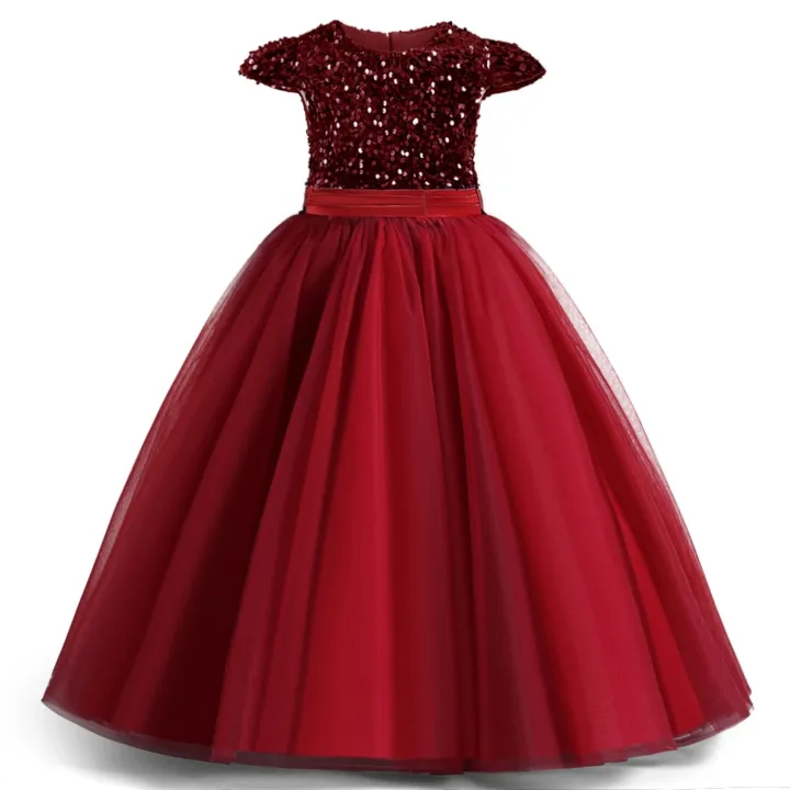 Sparkly%20Sequins%20Short%20Sleeves%20Flower%20Girl%20Dresses%20Tulle%20Kids%20Birthday%20Party%20Pageant%20Prom%20Gown%20Teen%20Girls%20Bridesmaid%20Dresses%20-%20Image%205