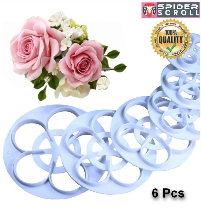 Cake Decor 6 Pcs Set Beautiful Gum Paste Flowers Cake Decorating Cutter Fondant Mold Sugar Tools