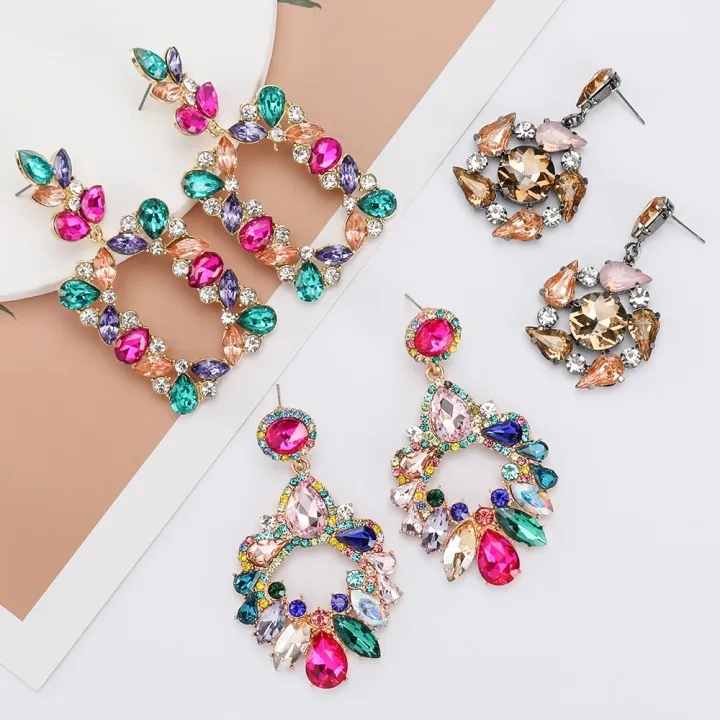 Pauli%20Manfi%20New%20Fashion%20Colorful%20Rhinestone%20Earrings%20Women%20Bohemian%20Geometric%20Dangle%20Earring%20Accessories%20-%20Image%206