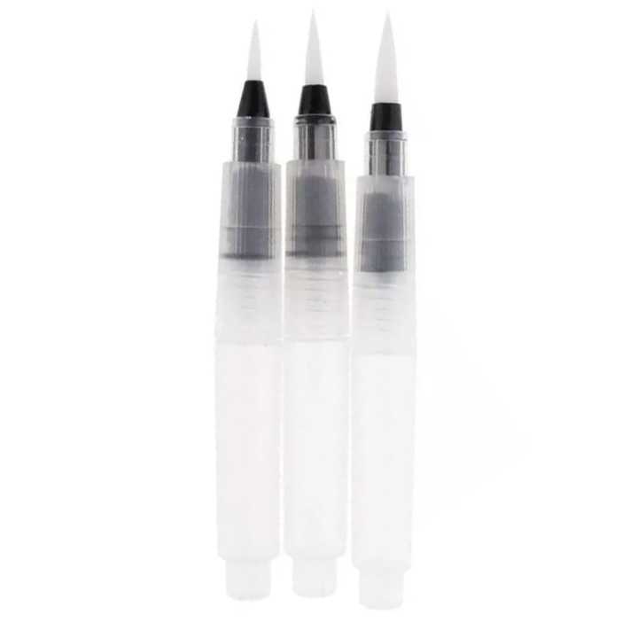 Water Brush Pen Set  Round Nib  3 Pcs Set  Fine/Medium/Broad  Self Moistening