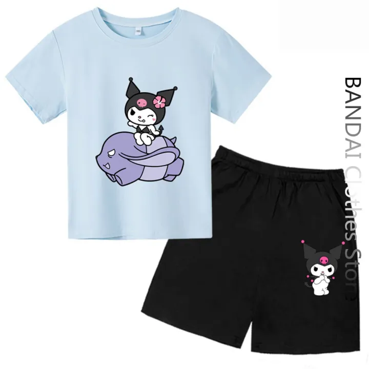 Fashion%20Cute%20Cartoon%20Kuromi%20Children's%20T-Shirt%20Kawaii%20Summer%20Tees%20Loose%20Short%20Sleeve%20Women%20Y2k%20Tops%20Boy%20Girl%20Shirts%20-%20Image%205