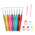 9 Pieces Crochet Hooks Extra Long  Knitting Needles Ergonomic Handle Crochet Hooks Set. 