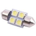DC 12V 30mm 4 5050 SMD Car Interior Dome Festoon LED Light White 2 Pcs. 