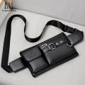 LouisWill Sport Waist Pack Cross Waterproof PU Leather with Headphone Hole. 