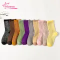 Muses Mall Women High Elasticity Socks Colorful Women's Sweat-absorbent Mid-tube Socks for Spring Autumn Thin Cool Design Thin Color Bright Socks. 