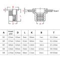 70pcs/box Aluminum Rivet Nut Rivnut Nutsert Mix M3 M4 M5 M6 M8 Size Set Assortment Kit Flat. 