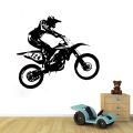 Cool Bike Motocross Wall Decal Motorbike Cool Style Window Vinyl Stickers Teens Bedroom Man Cave Club Home Décor Wallpaper. 