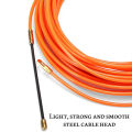 4Mm 15 Meter Orange Guide Device Nylon Electric Cable Push Pullers Duct Snake Rodder Fish Tape Wire. 